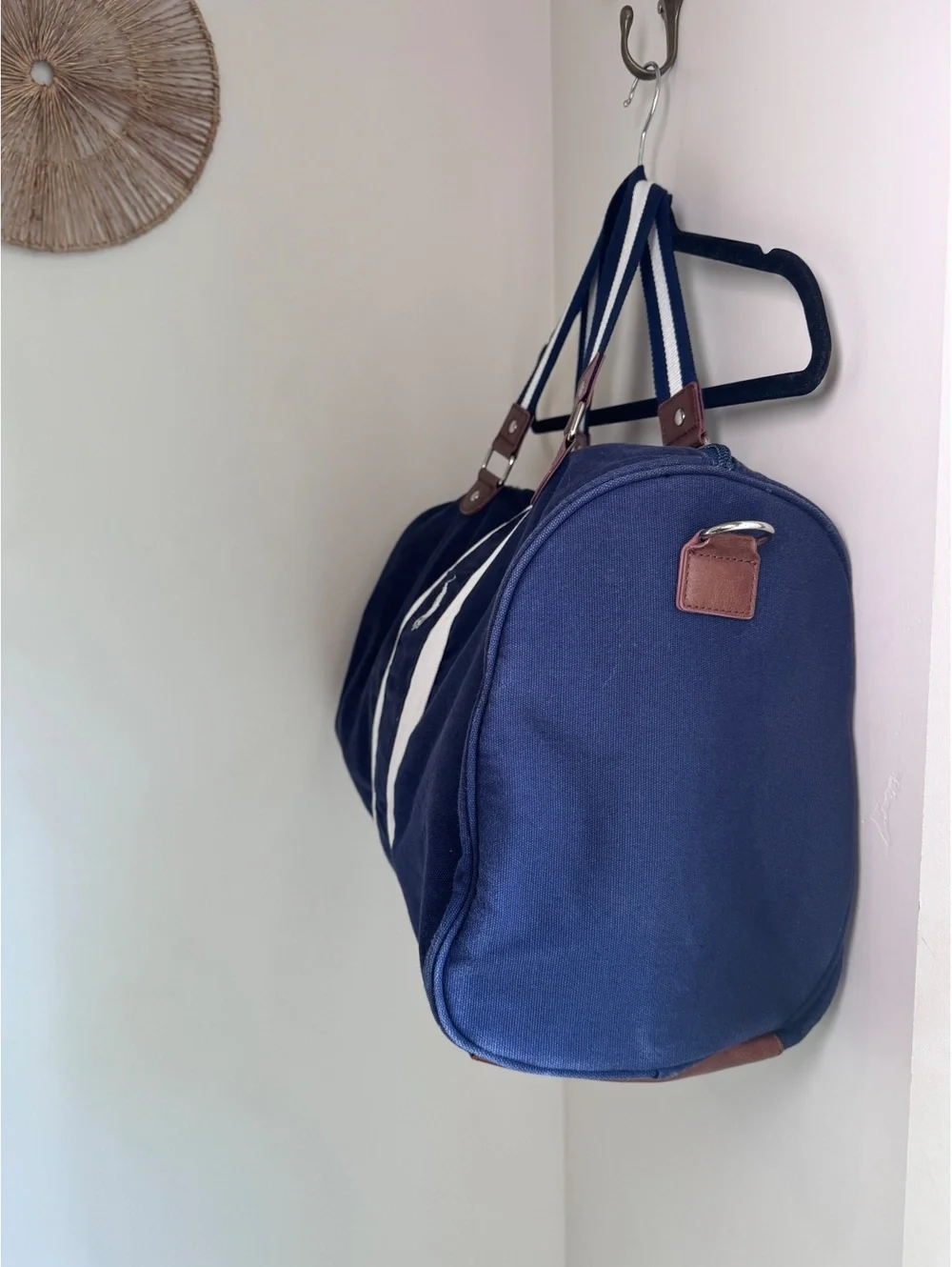 Vintage Polo Ralph Lauren Navy Blue Canvas Duffel / Weekender Bag